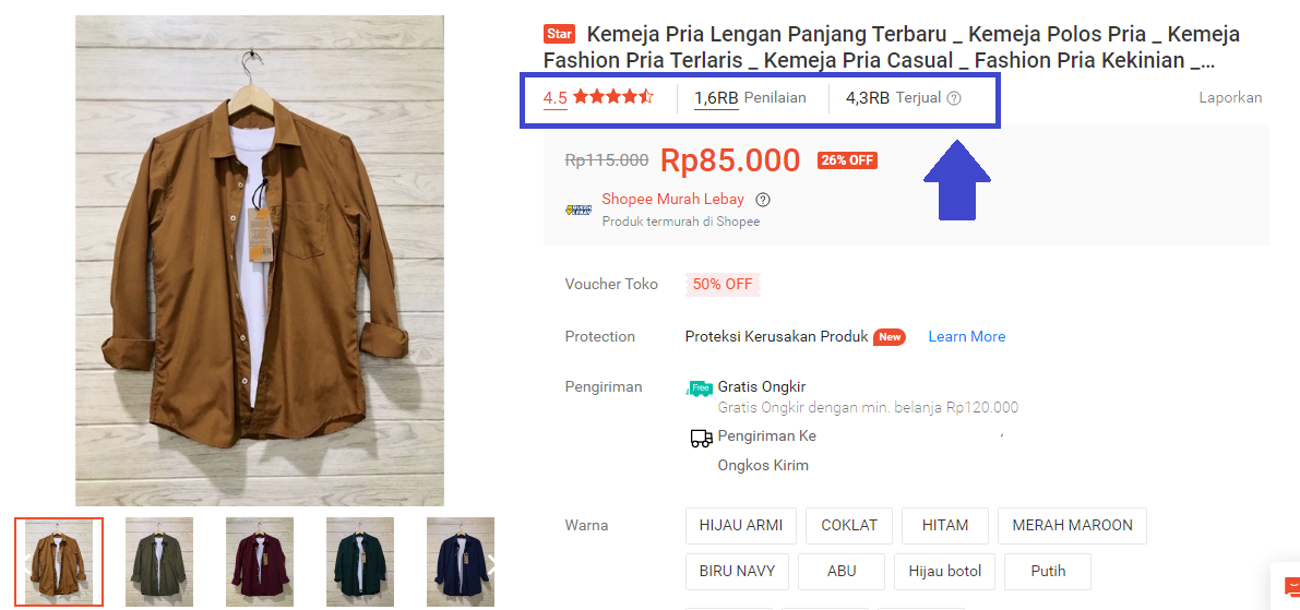 Produk Terjual di Shopee Toko yang Menerima Dropship di Shopee