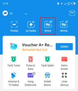 Menu Kirim Dana