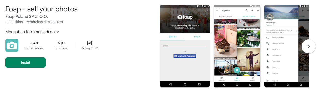 Aplikasi Foap Foto