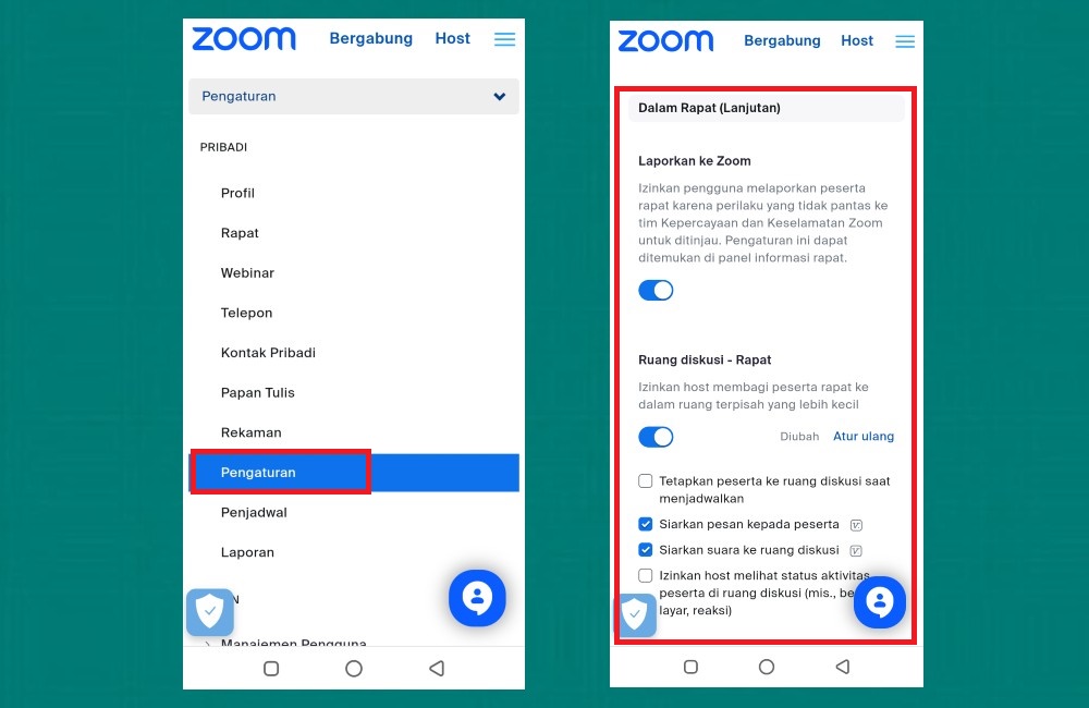 Setting Breakout Room zoom HP